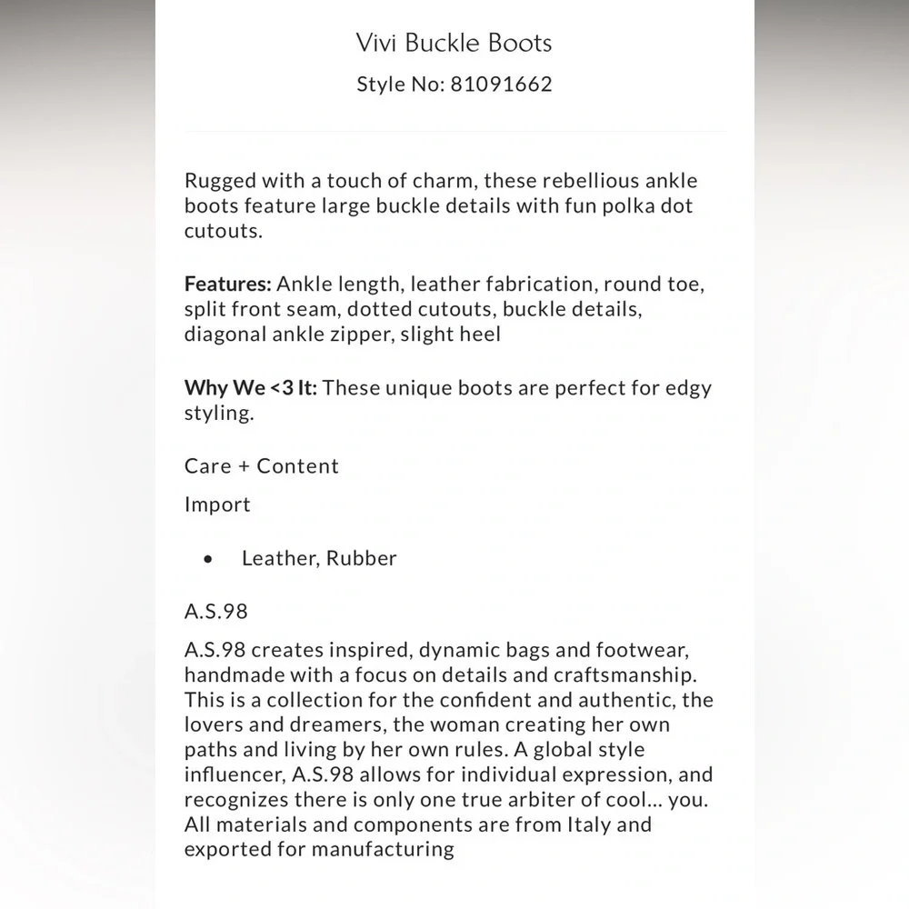 Free People x A.S.98 Vivi Buckle Boots Size 37 EU or 6 US - Picture 4 of 15